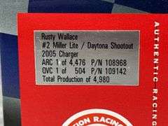 Rusty Wallace #2 Miller Lite/Daytona Shootout 2005 Charger Stock Car, 1/24, Limited Edition, 1 Of 4980, Rusty’s Last Call, Action