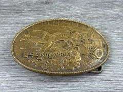 Kawasaki Belt Buckle, 3 1/2” W