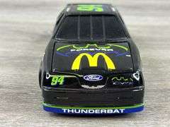 Bill Elliott #94 McDonald’s/Batman Forever Thunderbat Ford Stock Car Bank, 1/24, 1995 Limited Edition, Action