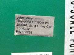 John Force Castrol GTX/100th Win 2002 Mustang Funny Car W/Fiberglass Body, 1/16, Limited Edition, 1 Of 4132, Action 10th Anniversary