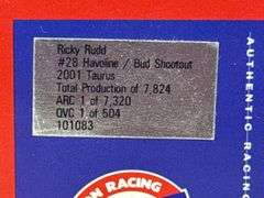 Ricky Rudd #28 Havoline/Bud Shootout 2001 Ford Taurus Stock Car, 1/24, Limited Edition, 1 Of 7824, Action