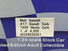Matt Kenseth #17 Dewalt Tools 1999 Monte Carlo Stock Car, 1/24, Limited Edition, 1 Of 4008, Action