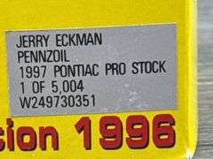 Jerry Eckman Pennzoil 1997 Pontiac Pro Stock, 1/24, 1996 Limited Edition, 1 Of 5004, Action, Seat Is Loose Inside Car