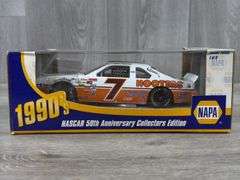 Alan Kulwicki #7 Hooters 1990’s Ford Thunderbird Stock Car, 1/24, NASCAR 50th Anniversary Collectors Edition, Action