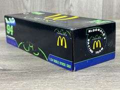 Bill Elliott #94 McDonald’s/Batman Forever Thunderbat Ford Stock Car Bank, 1/24, 1995 Limited Edition, Action