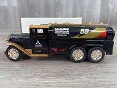 Dennis Setzer #59 Alliance Racing Team 1930 Diamond T Tanker Truck Bank, 1/34, 1994 Fan Club 2nd Annual Meeting, Ertl