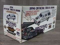 1994 Brickyard 400 Inaugural Race Chevrolet Suburban Truck Bank, 1/25, Certificate Of Authenticity, Brookfield Collectors Guild