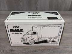 Dennis Setzer #59 Alliance Racing Team 1952 GMC Dry Goods Van Bank, 1/34, Certified #673/720, Precision Collectible, First Gear