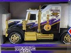 1994 Brickyard 400 Inaugural Race Kenworth Tractor Trailer, 22” Long, Special Limited Edition, #1699/10,000, Certificate Of Authenticity, Buddy L, Buttons Work