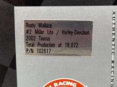 Rusty Wallace #2 Miller Lite/Harley Davidson 2002 Taurus Stock Car, 1/24, Limited Edition, Action 10th Anniversary