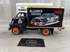 Dennis Setzer #59 Alliance Racing Team 1952 GMC Dry Goods Van Bank, 1/34, Certified #673/720, Precision Collectible, First Gear