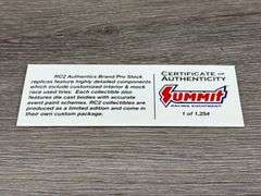 Greg Anderson Summit 2007 Pontiac GTO, 1/24, Limited Edition, #691/1254, Certificate Of Authenticity, Racing Champions