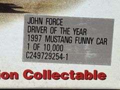 John Force Driver Of The Year 1997 Mustang Funny Car, 1/24, Limited Edition, Action