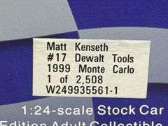 Matt Kenseth #17 Dewalt Tools 1999 Monte Carlo Stock Car Bank, 1/24, Limited Edition, 1 Of 2508, Action