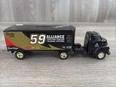 Dennis Setzer #59 Alliance Racing Team 1960 Chevy Tractor Trailer Bank, 8 1/2” Long, Certified #788/1000, Ertl