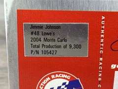 Jimmie Johnson #48 Lowe’s 2004 Monte Carlo Stock Car, 1/24, Limited Edition, 1 Of 9300, Action