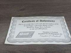 Terry Labonte #5 Kellogg’s Texas 1997 Monte Carlo Stock Car, 1/24, Commemorative Texas Car, 1 Of 5004, Certificate Of Authenticity, Revell Collection