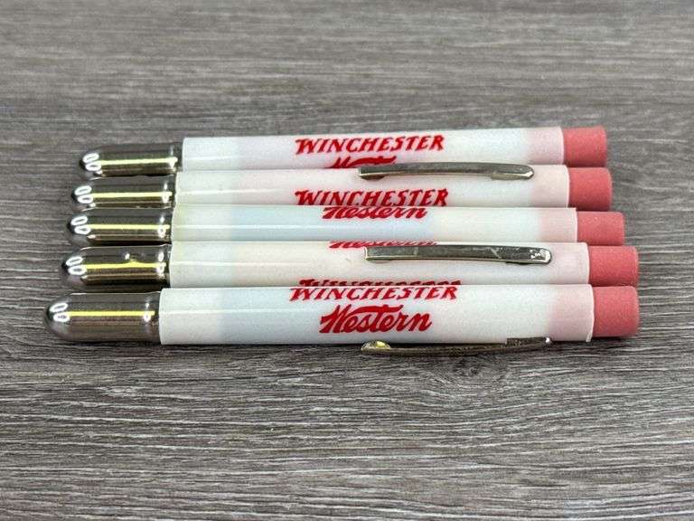 5 Winchester Western Pencil/Eraser Pocket Clips , 4” Long
