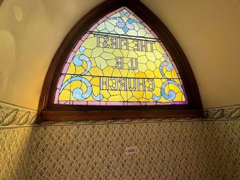 59" W X 50.5" H Stained Glass Window