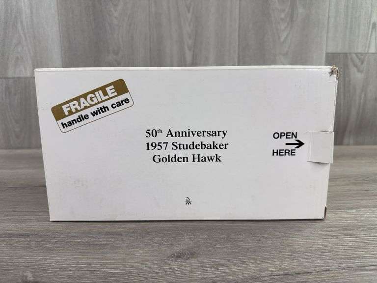 1957 Studebaker Golden Hawk, Tiara Gold/Arctic White, 1/24, Danbury Mint, 50th Anniversary Edition, Certificate Of Title