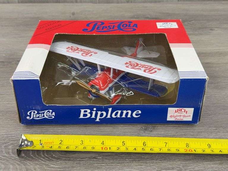 Pepsi-Cola Biplane, 9", Arch Inc. Flying Time Series, Collector Edition