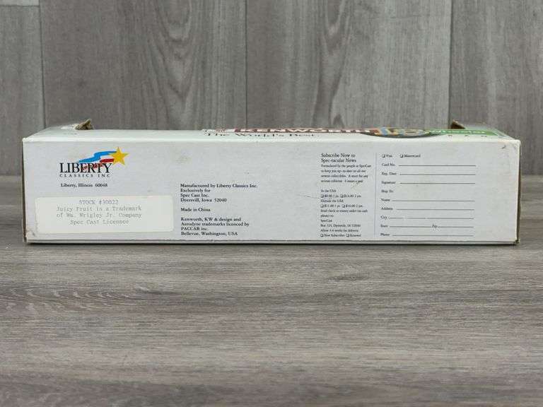 Kenworth K100E Wrigley's Juicy Fruit Chewing Gum 18 Wheeler Bank With Operated Lock, 1/64, Liberty Classics Inc By Spec Cast