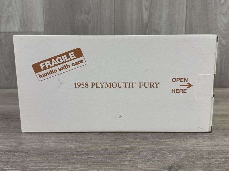 1958 Plymouth Fury Hardtop, Buckskin Beige, 1/24, Danbury Mint, Certificate Of Title