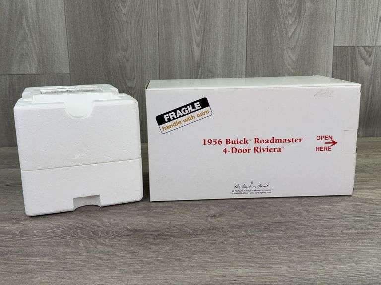 1956 Buick Roadmaster Riveria 4-Door Hardtop, Seminole Red/Cameo Beige, 1/24, Danbury Mint, Certificate Of Title