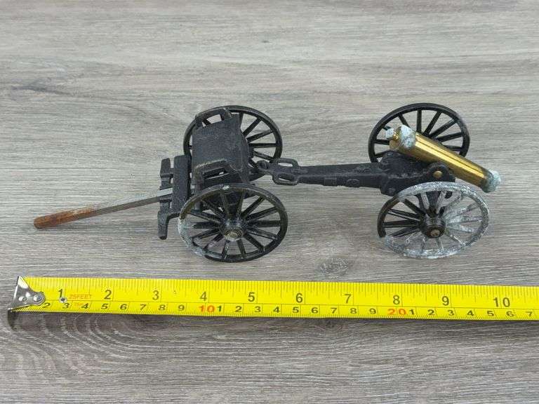 Civil War Cannon & Limber Cart, 10”, Cannon & Wheel Have Corrosion