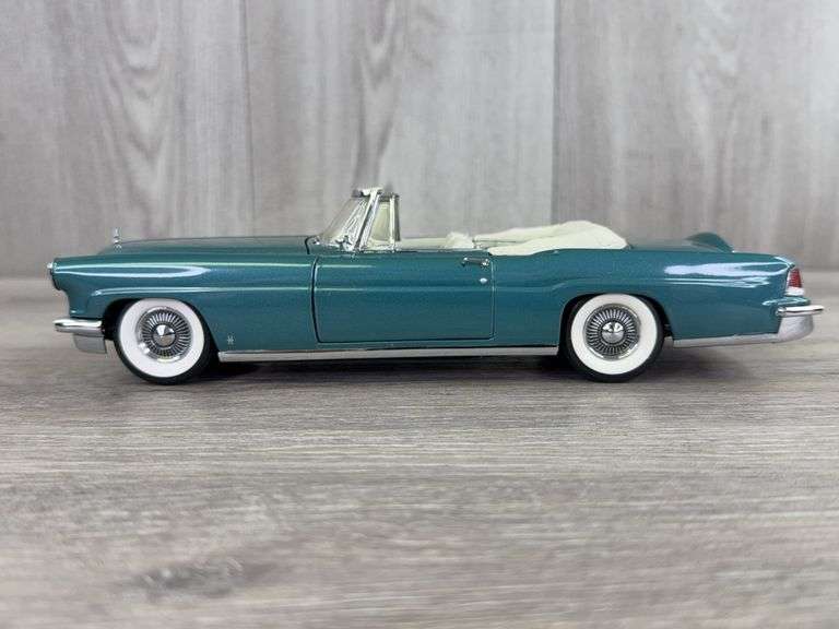 1941 Lincoln Continental Convertible, D4C LECC V, Turquoise, Custom Coach, 1/24, Franklin Mint Precision Models, Certificate Of Authenticity, Collector Portfolio , Limited Edition Of 869, Paperwork In