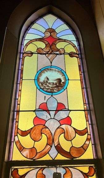 23.5" W X 87.5" H Stained Glass Window