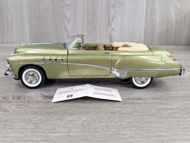 1949 Buick Roadmaster Convertible, Olive Green, 1/24, Franklin Mint Precision  Models, General Motors Dealer Exclusive, Certificate Of Authenticity, Limited Edition, #737/750, Outer Shipping Box