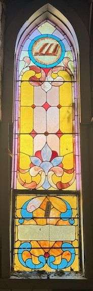 20.5" W x 87.5" H Stained Glass Window