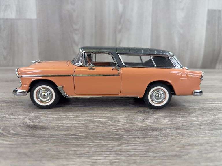 1955 Chevy Nomad Station Wagon, Coral/Grey, 1/24, Danbury Mint, Certificate Of Title