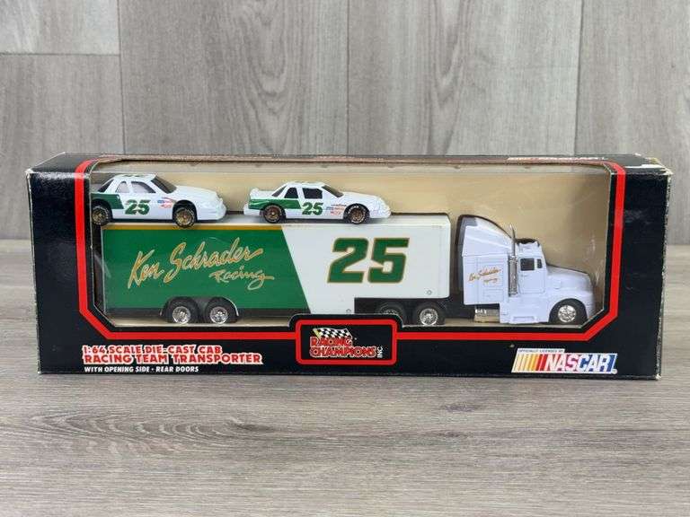Ken Schrader #25 Racing Team Transporter W/2 Stock Cars, 1/64, Racing Champions