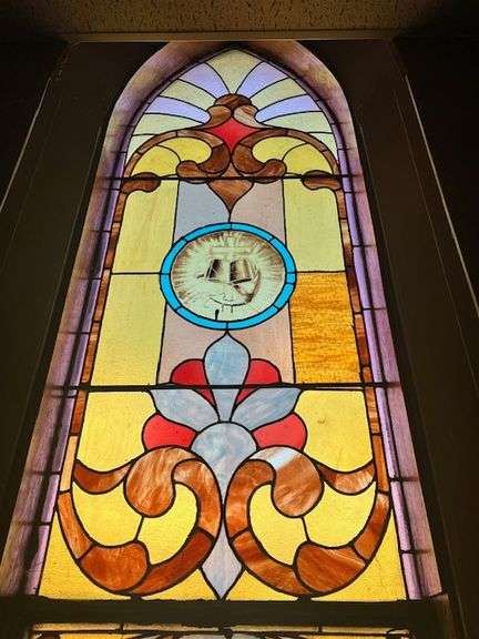 20.5" W X 87.5" H Stained Glass Window