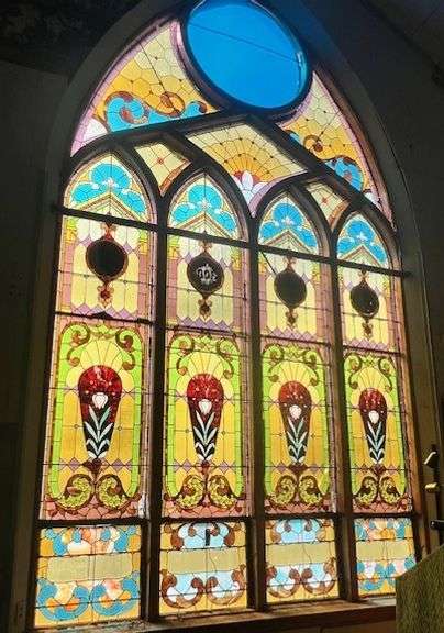Large Stained Glass Window - 121" W X 157" H Overall