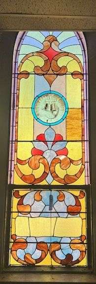 20.5" W X 87.5" H Stained Glass Window