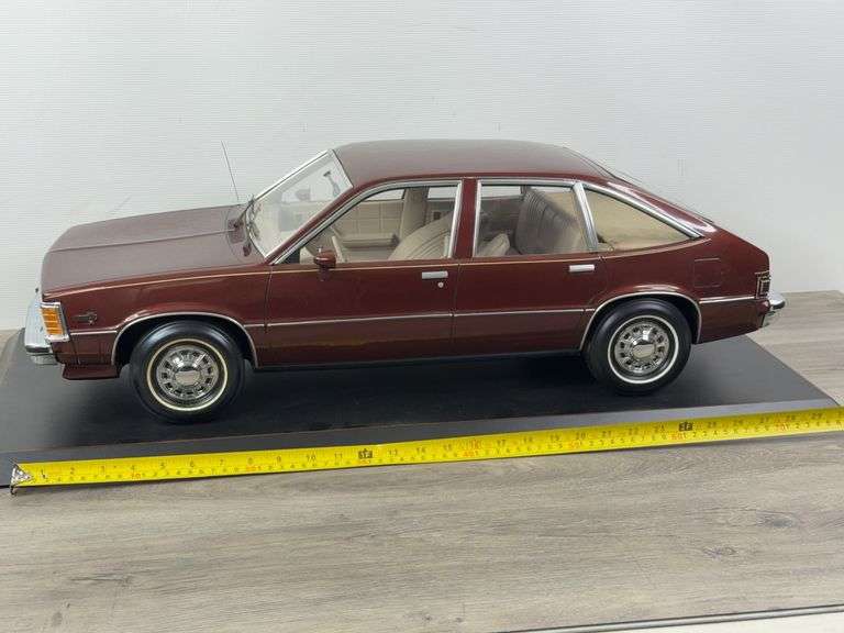 1982 Chevy Citation Factory Model, Made Of Fiberglass, Leather & Stainless Steel Chrome, 29” Long, Custom Case & Plexiglass Cover, 1 Of 10 Made