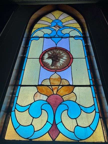 23.5" W X 87.5" H Stained Glass Window