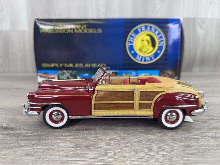 1948 Chrysler Town & Country Convertible, Maroon, 1/24, Franklin Mint Precision Models, Certificate Of Authenticity, #145/1500, Limited Edition