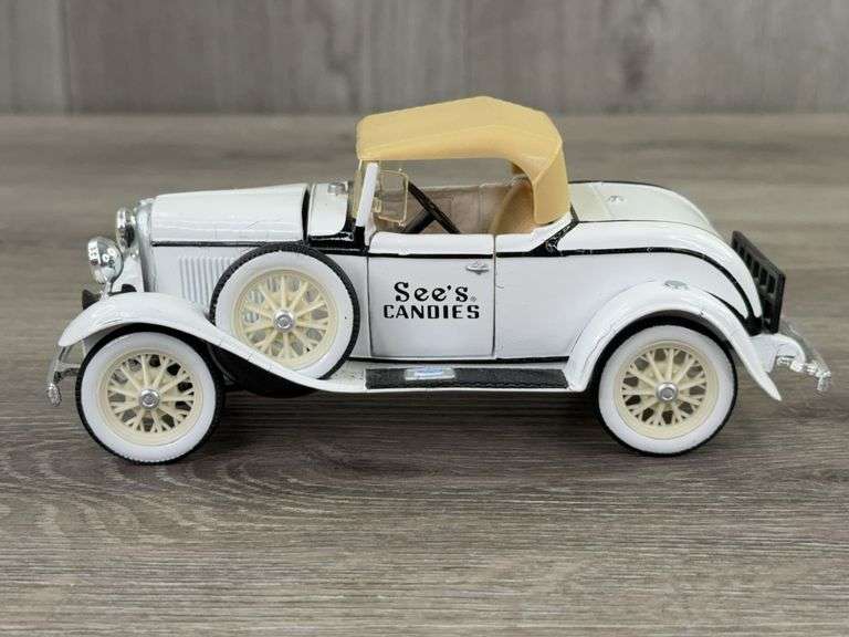1930 Ford Model A Convertible Roadster, See’s Candy, 1/25, Ertl Collectibles, Paint Is Chipping