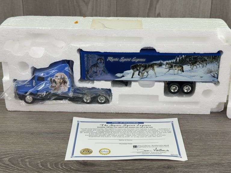Kenworth T600B Mystic Spirit Express Tractor Trailer, 1/64, Ertl, Title of Ownership, Hamilton Authenticated