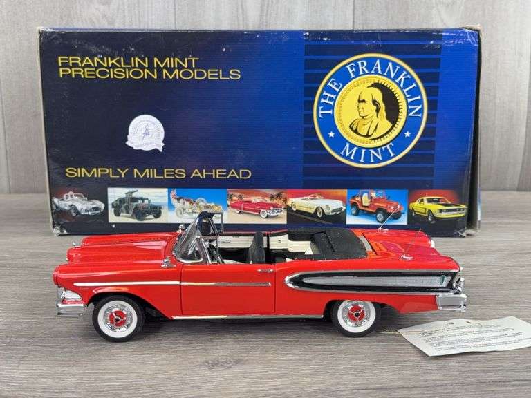 1958 Edsel Citation Red Convertible/Black Cove, 1/24, Franklin Mint Precision Models, #47/2500