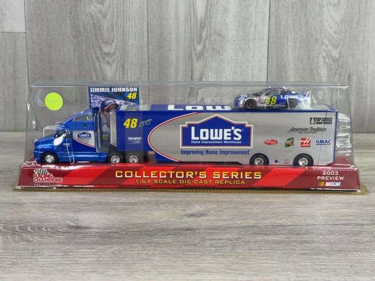 Jimmie Johnson #48 Lowe’s Transporter & Car, 1/64, Racing Champions