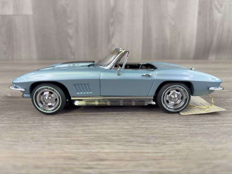 1967 Corvette Sting Ray L89, Blue, 1/24, Franklin Mint Precision Models, Limited Edition, Certificate Of Authenticity, #1528/3000