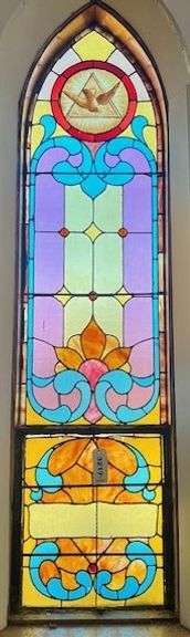 20.5" W X 87.5" H Stained Glass Window