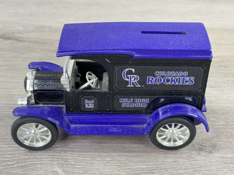 Ford Model T Colorado Rockies Delivery Van Bank, 1/25, Ertl, 2nd In A Series, 1994, Missing Key