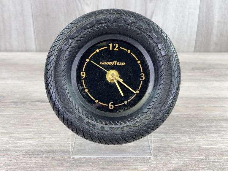 Goodyear Aquatred Tire Clock, 6”Wx6 1/2”H