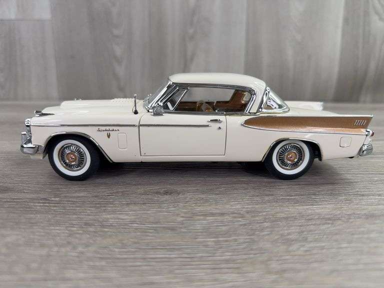 1957 Studebaker Golden Hawk, Tiara Gold/Arctic White, 1/24, Danbury Mint, 50th Anniversary Edition, Certificate Of Title